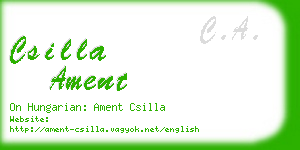 csilla ament business card